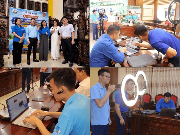 Các phiên livestream có sự tham gia tích cực của lực lượng trẻ và Tổ công nghệ số cộng đồng. Ảnh PV