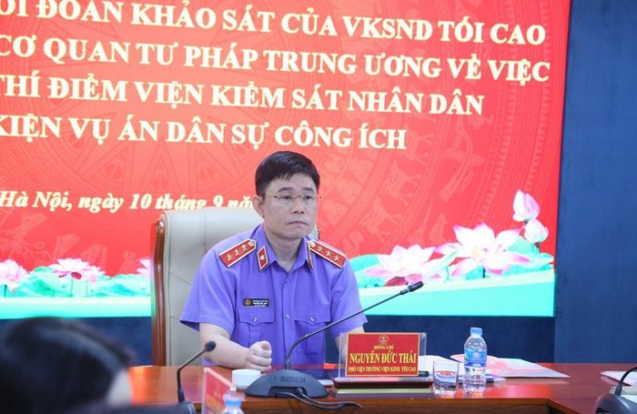 Phó Viện trưởng VKSND tối cao Nguyễn Đức Thái chủ trì buổi khảo sát. Ảnh: N.N