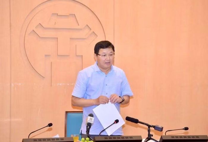 Đồng chí Đào Minh Tâm, Phó Giám đốc Sở Xây dựng Hà Nội chủ trì hội nghị. (Ảnh: Viết Thành)