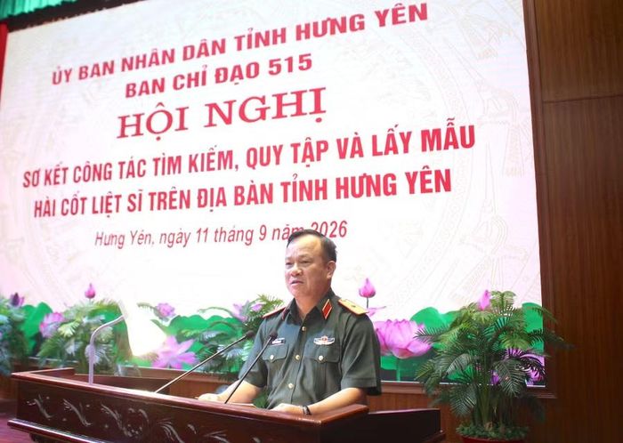 Thiếu tướng Khúc Thành Dư, Phó Chính ủy Quân khu 3, Trưởng Ban Chỉ đạo 515 Quân khu 3 phát biểu tại hội nghị.
