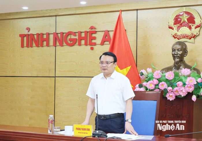 Đồng chí Phùng Thành Vinh - Phó Chủ tịch UBND tỉnh, Trưởng ban Chỉ đạo cấp tỉnh kết luận hội nghị. Ảnh: P.V