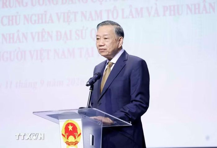 Tổng Bí thư, Chủ tịch nước Tô Lâm phát biểu. (Ảnh: Thống Nhất/TTXVN)