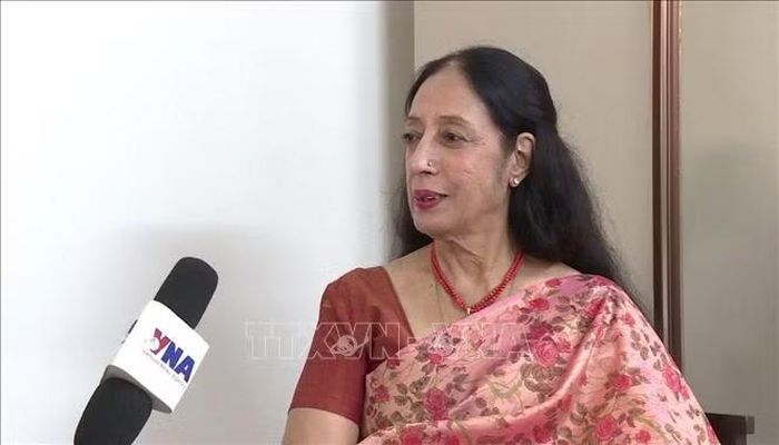 Giáo sư Reena Marwah trả lời phỏng vấn TTXVN. Ảnh: Ngọc Thuý/PV TTXVN tại Ấn Độ