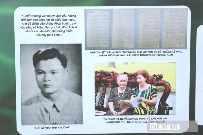 Thư của Liệt sĩ Phan Huy Chương gửi cho vợ được trưng bày ở triển lãm. 