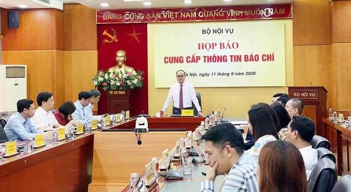 Bộ Nội vụ họp báo chiều ngày 11/9/2026. Ảnh: Tống Giáp.