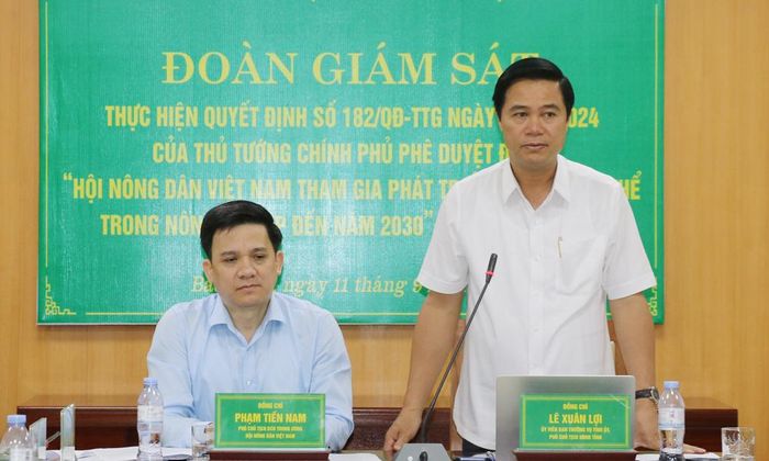 Đồng chí Lê Xuân Lợi phát biểu. 