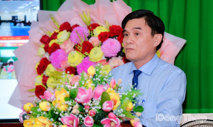 Đồng chí Nguyễn Văn Mười phát biểu tại Lễ kỷ niệm.