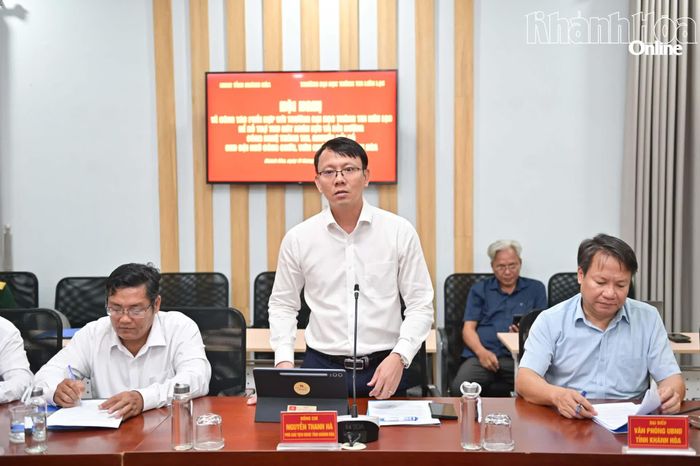 Đồng chí Nguyễn Thanh Hà phát biểu tại buổi làm việc.