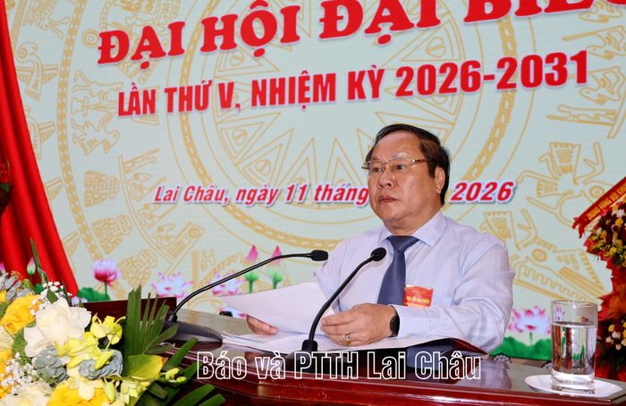 Đồng chí Tống Thanh Hải - Phó Chủ tịch Thường trực UBND tỉnh, Chủ tịch Hội Khuyến học tỉnh phát biểu khai mạc đại hội.