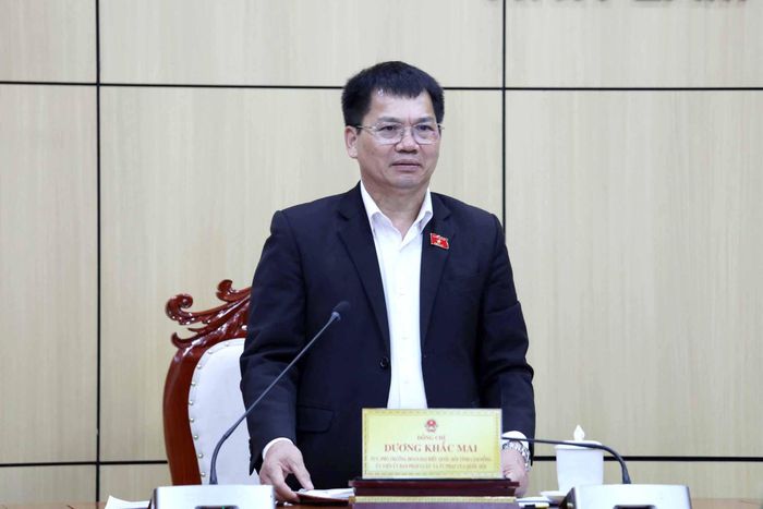 Đồng chí Dương Khắc Mai, Tỉnh ủy viên, Phó Trưởng đoàn chuyên trách Đoàn ĐBQH tỉnh phát biểu kết luận buổi tiếp công dân