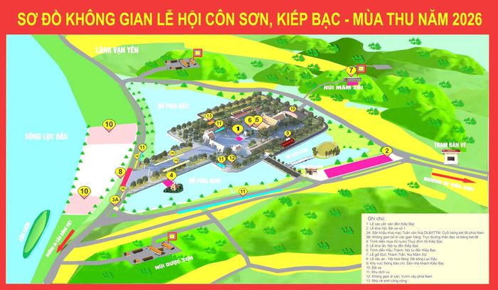 Sơ đồ không gian lễ hội. 