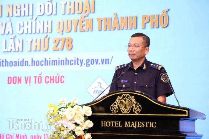 Ông Nguyễn Thanh Bình – Phó Chi cục trưởng Chi cục Hải quan khu vực II phát biểu tại hội nghị. Ảnh: Lạc Nguyên