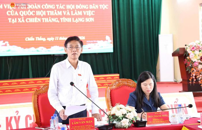 Chủ tịch Hội đồng Dân tộc Lâm Văn Mẫn phát biểu