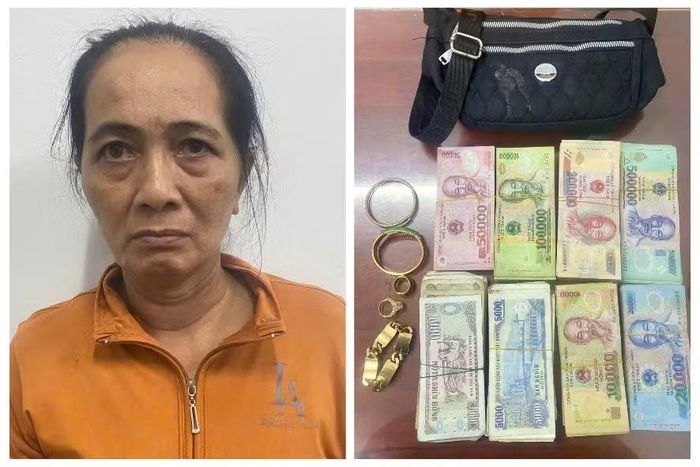 Đối tượng Nguyễn Thị Kiều Nga và tang vật.
