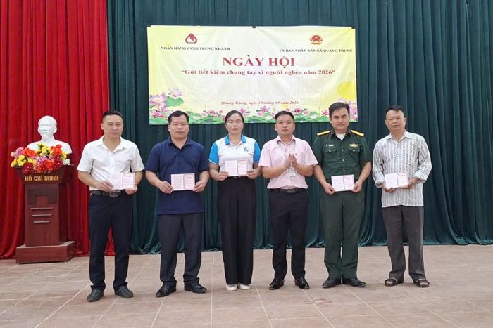 Các tổ chức, cá nhân hưởng ứng “Gửi tiền tiết kiệm, chung tay vì người nghèo” năm 2026 tại xã Quang Trung.