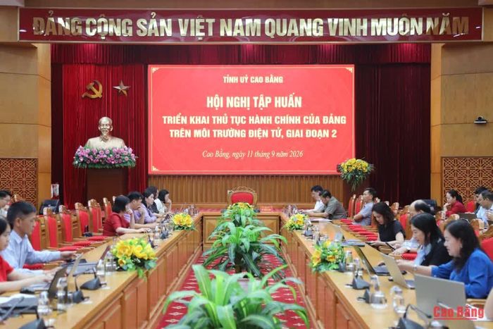 Các đại biểu dự hội nghị tại điểm cầu Tỉnh ủy.