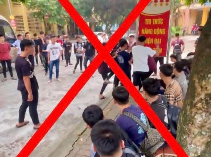 Hình ảnh vụ việc xảy ra tại Trường Cao đẳng Kỹ thuật - Công nghệ Vĩnh Phúc. Ảnh: Công an tỉnh Phú Thọ.
