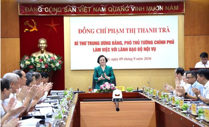 Bí thư Trung ương Đảng, Phó Thủ tướng Chính phủ Phạm Thị Thanh Trà làm việc với Bộ Nội vụ - Ảnh: chinhphu.vn/Thu Giang.