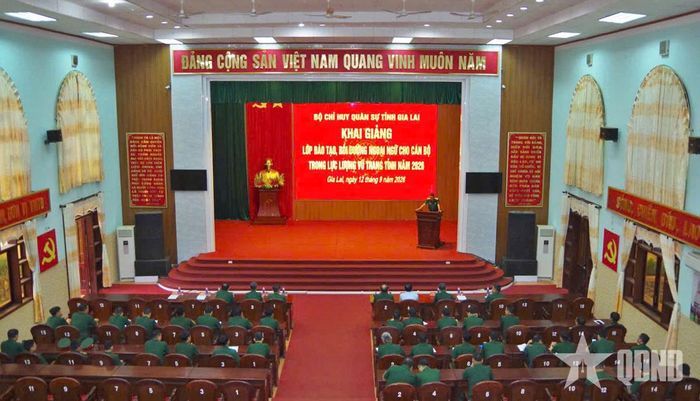 Quang cảnh lễ khai giảng.