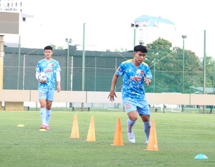 Buổi tập của U23 Việt Nam trước khi lên đường sang Nhật Bản dự ASIAD 20. Ảnh: VFF