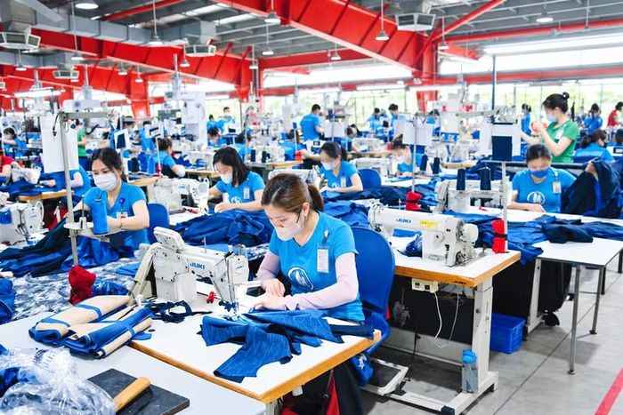 Người lao động làm việc tại Công ty TNHH Maxport Limited, phường Nam Định. Ảnh: Hồng Ngọc