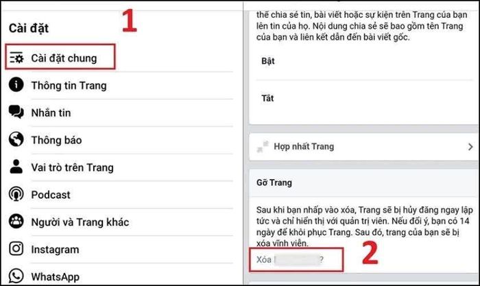 Chọn tùy chọn xóa trang.