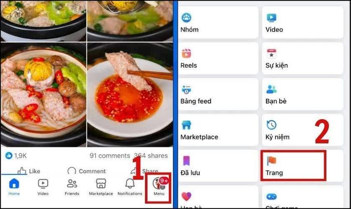 Chuyển sang Fanpage muốn xóa.
