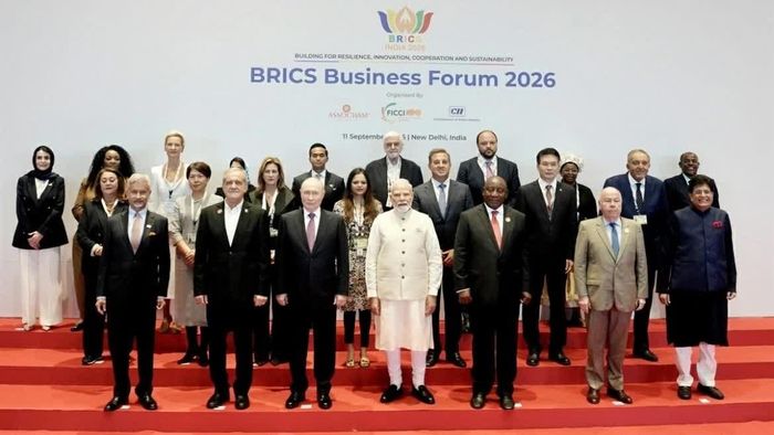 Một số nhà lãnh đạo tham gia Diễn đàn Doanh nghiệp BRICS 2026. (Nguồn: PIB)