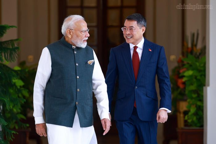 Thủ tướng Lê Minh Hưng và Thủ tướng Ấn Độ Narendra Modi. Ảnh: VGP