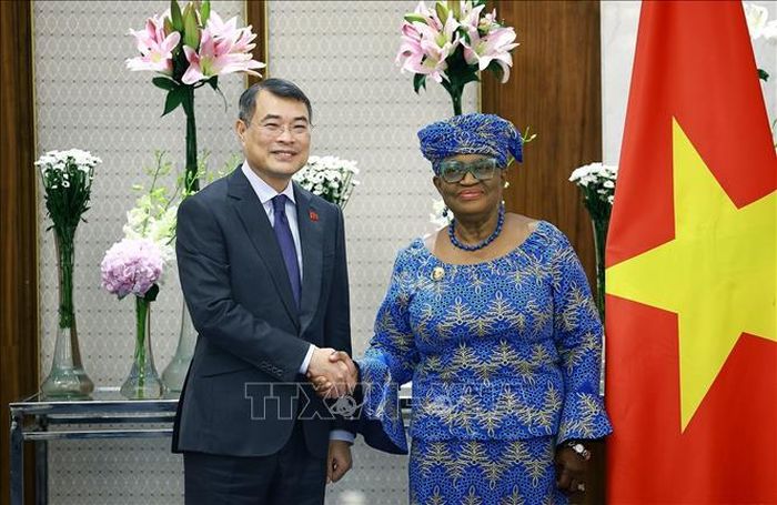 Thủ tướng Lê Minh Hưng tiếp bà Ngozi Okonjo-Iweala, Tổng Giám đốc Tổ chức Thương mại Thế giới (WTO). Ảnh: Dương Giang/TTXVN