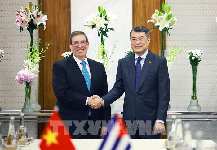 Thủ tướng Lê Minh Hưng tiếp Bộ trưởng Ngoại giao Cuba Bruno Rodríguez Parrilla. Ảnh: Dương Giang – TTXVN