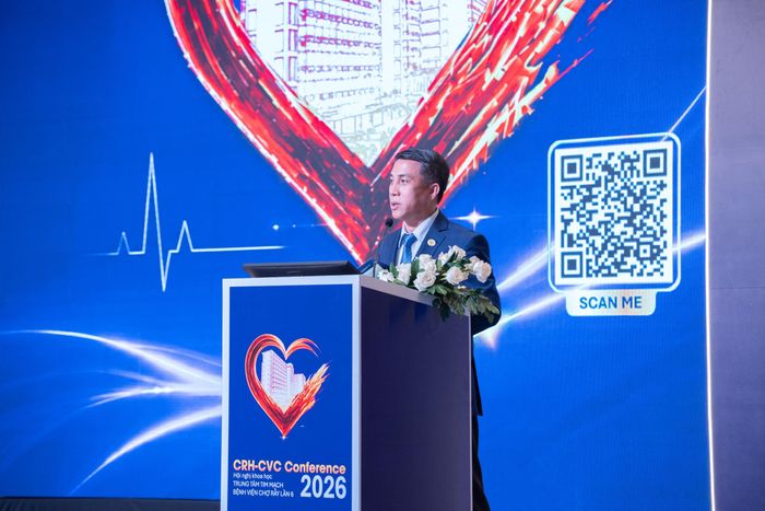 Bác sĩ chuyên khoa II Phạm Thanh Việt, Giám đốc Bệnh viện Chợ Rẫy phát biểu tại hội nghị. Ảnh: BVCC.