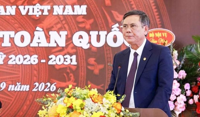 Ông Trần Thắng, Ủy viên Ban Thường vụ Đảng ủy MTTQ, các đoàn thể Trung ương, Phó Chủ tịch Ủy ban Trung ương MTTQ Việt Nam phát biểu tại Đại hội