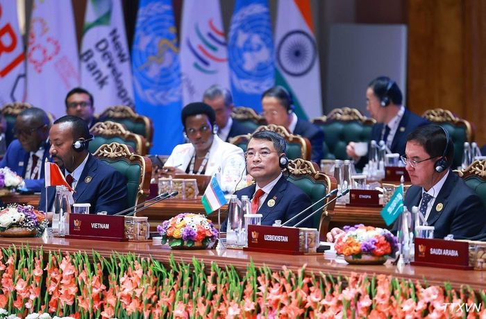 Thủ tướng Lê Minh Hưng tham dự phiên họp Hội nghị thượng đỉnh BRICS lần thứ 18 về “Tự cường, đổi mới sáng tạo, hợp tác và phát triển bền vững: Định hình tương lai tăng trưởng bao trùm toàn cầu”. Ảnh: TTXVN