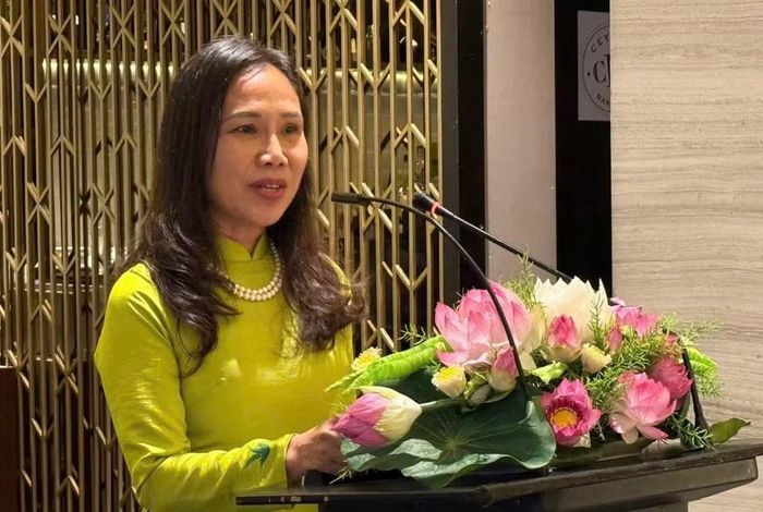 Đại sứ Việt Nam tại Sri Lanka Trịnh Thị Tâm phát biểu tại sự kiện. (Ảnh: Đại sứ quán Việt Nam tại Sri Lanka cung cấp)