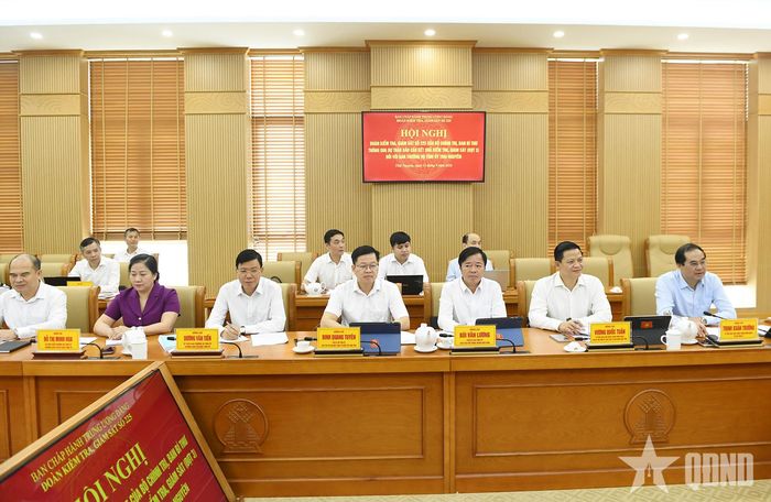 Các đại biểu dự Hội nghị thông qua dự thảo báo cáo kết quả kiểm tra, giám sát (đợt 3) đối với Ban Thường vụ Tỉnh ủy Thái Nguyên.