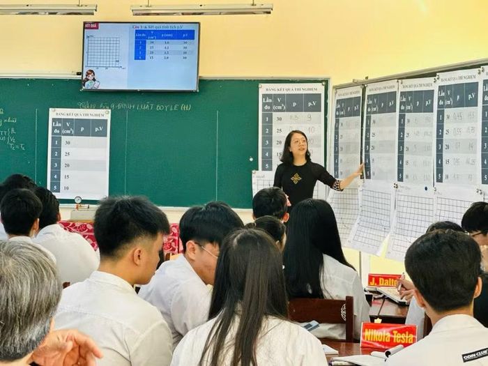 Cô Phạm Nguyễn Trang Ngân trong giờ dạy.