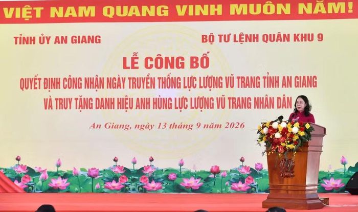 Phó Chủ tịch nước Võ Thị Ánh Xuân phát biểu tại buổi lễ.