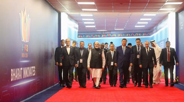 Lãnh đạo các nước BRICS tham dự hội nghị. Ảnh: X/narendramodi