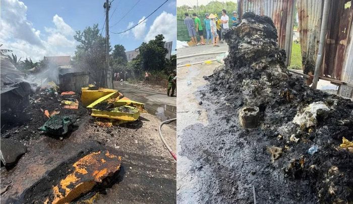 Hình ảnh sau khi vụ cháy được khống chế.