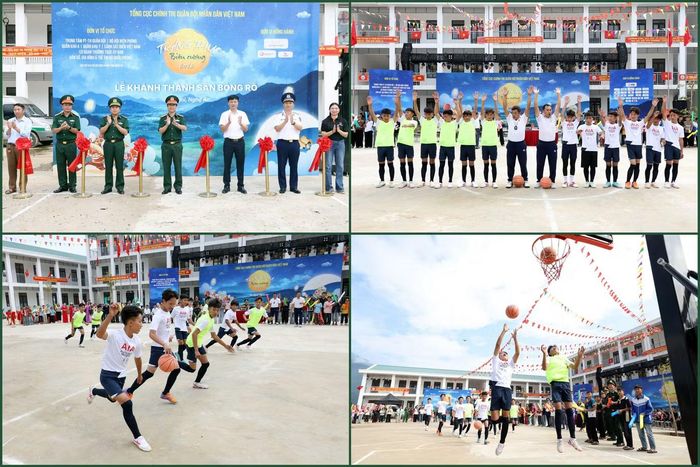 Khánh thành, bàn giao sân bóng rổ mới cho Trường Phổ thông nội trú Tiểu học và THCS Na Ngoi.
