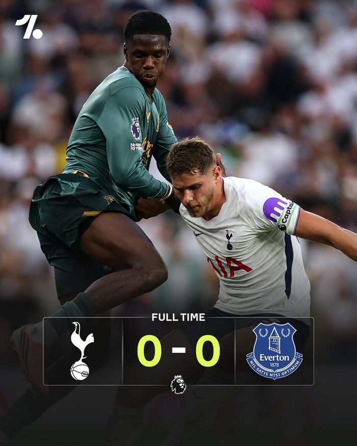 Tottenham hòa trận thứ 2 kể từ đầu giải, mới giành được 2 điểm sau 4 vòng đấu