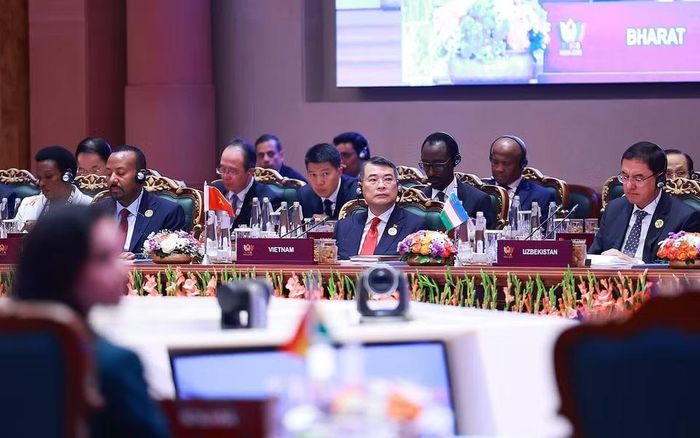 Thủ tướng Lê Minh Hưng tham dự phiên họp Hội nghị thượng đỉnh BRICS lần thứ 18 về “Tự cường, đổi mới sáng tạo, hợp tác và phát triển bền vững: Định hình tương lai tăng trưởng bao trùm toàn cầu.” (Ảnh: Dương Giang/TTXVN)