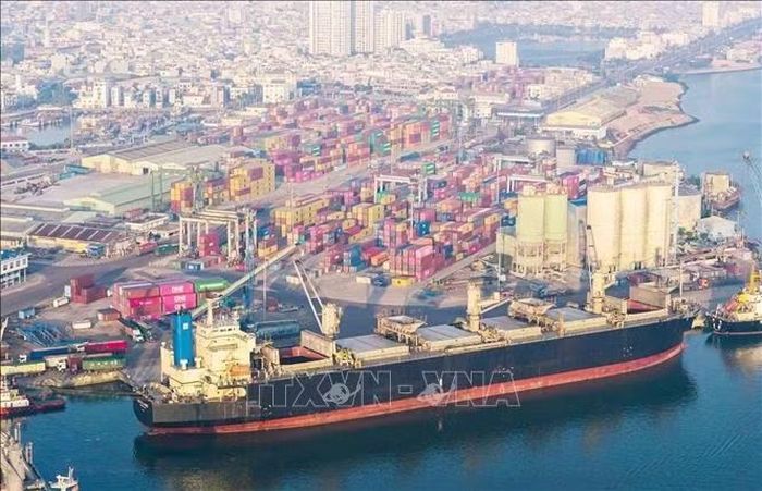 Cảng Quy Nhơn - cửa ngõ xuất nhập khẩu chủ lực hàng hóa của Tây Nguyên, là điểm đầu trong hệ thống logistics của tỉnh Gia Lai. Ảnh: Kha Phạm/TTXVN