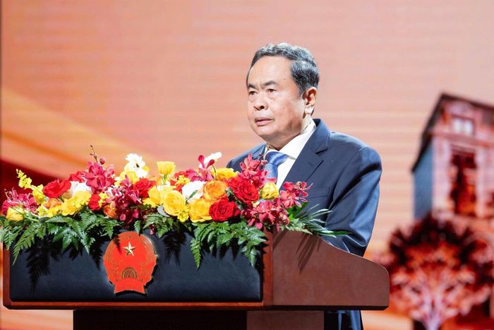 Chủ tịch Quốc hội Trần Thanh Mẫn phát biểu chỉ đạo và chúc mừng tại buổi lễ.
