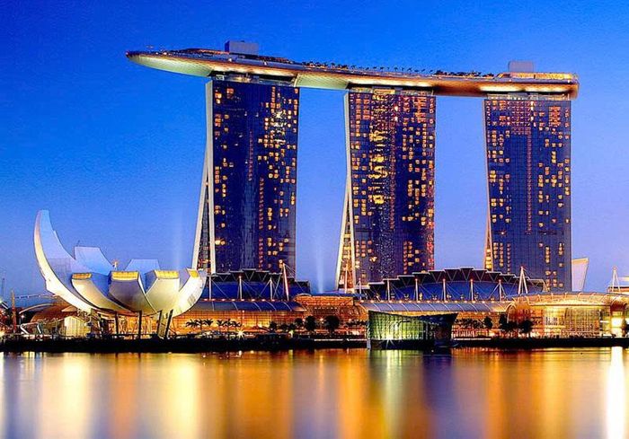 Tòa nhà Marina Bay Sands.