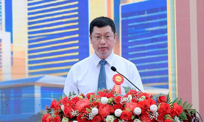 Phó Bí thư Tỉnh ủy Trần Huy Phương phát biểu tại Lễ công bố Nghị quyết thành lập phường Lương Tài.