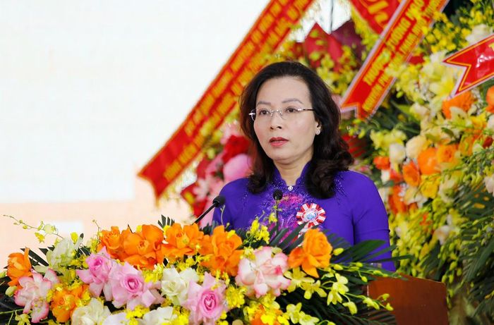 Đồng chí Nguyễn Thị Hương phát biểu chỉ đạo.