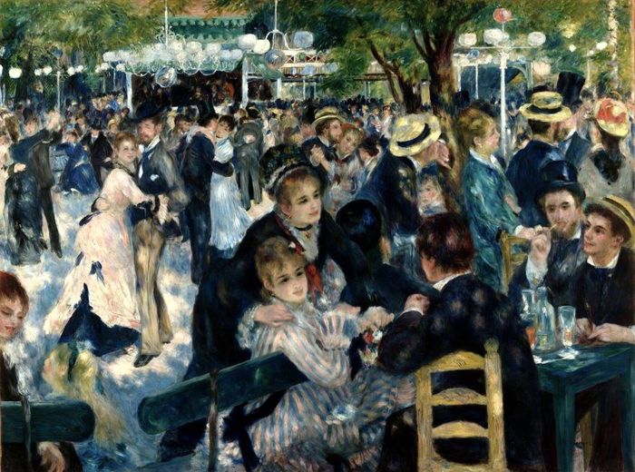 Ở quán Moulin de la Galette (1876). Tranh của Pierre-Auguste Renoir. Ảnh do Bảo tàng Orsay, Paris cung cấp/Artnet