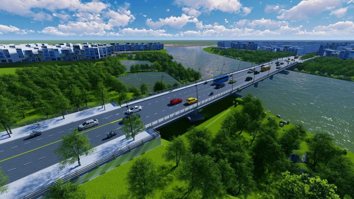 Phối cảnh cầu Văn Thánh, một công trình đầu tư công trọng điểm của tỉnh Lâm Đồng